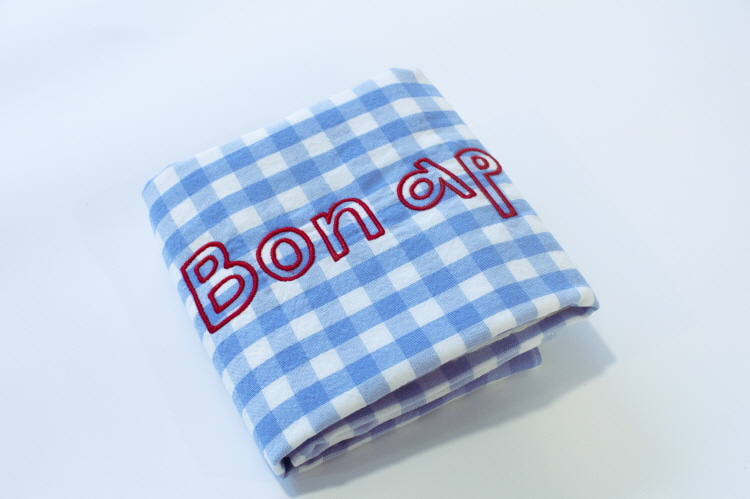 .Bon appétit check kitchen cloth (blue/black)